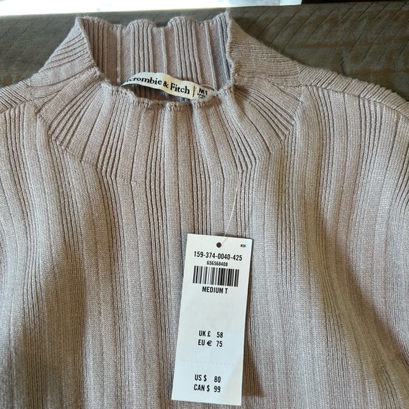 Abercrombie Ribbed Mock Neck Sweater Dress, M Tall - Picture 4 of 6